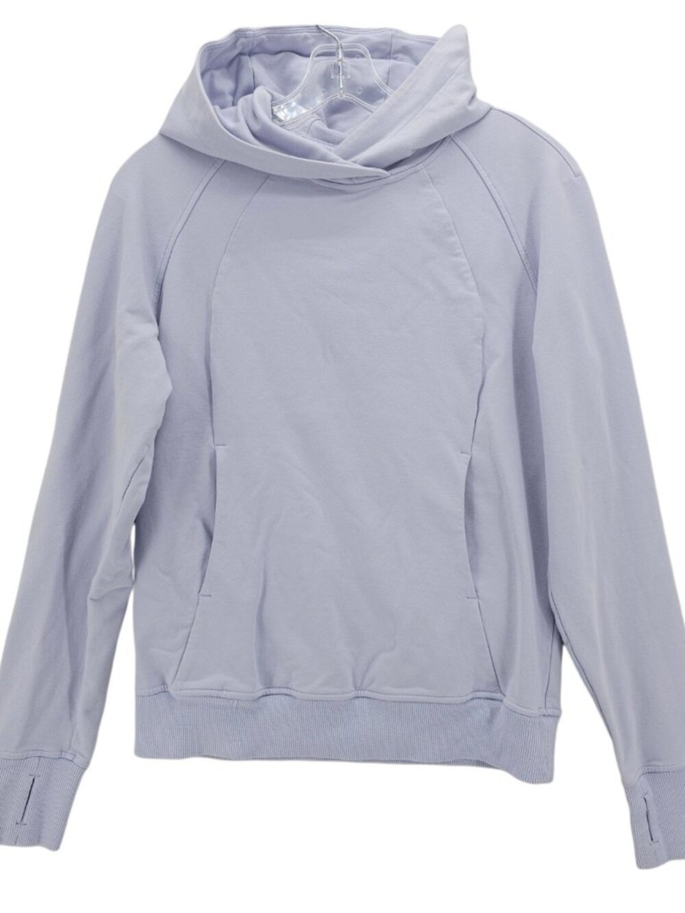 LULULEMON Scuba Pullover Hoodie Serene Blue Cozy Thumbholes Size 4